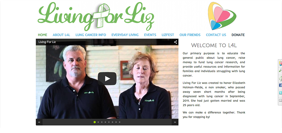 The Umbrella Agency - Recent Work | Fundraising Website, Living For Liz * Client Provided Logo *
