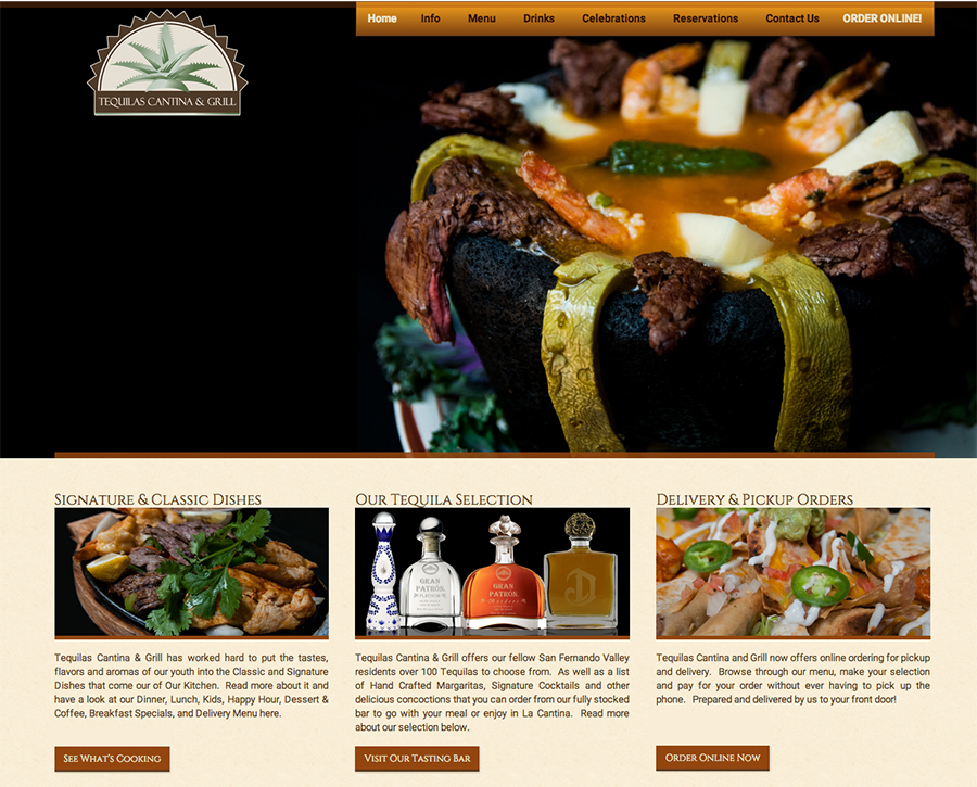 Tequilas Cantina & Grill Website